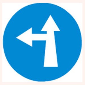 Buy Treadsafe - Compulsory Ahead Turn Left Road Sign Online At Best 