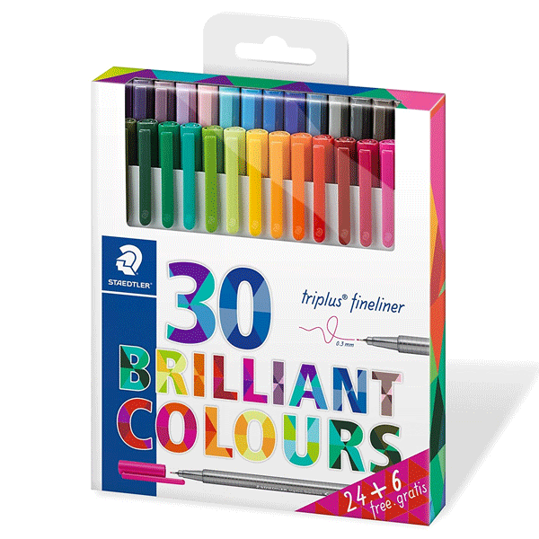 Buy Staedtler 334 C30P - Set of 30 Colours Triplus Fine Liner Online at ...