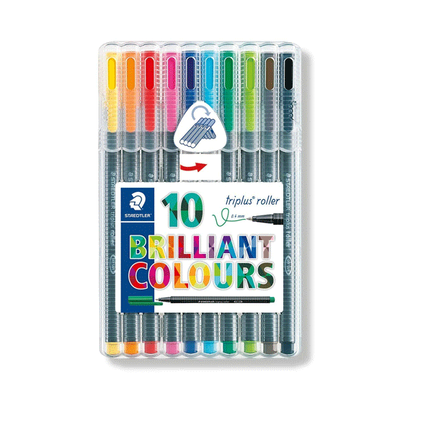 Buy Staedtler 403 SB10 - Set of 10 Colours Triplus Roller Pen Online at ...