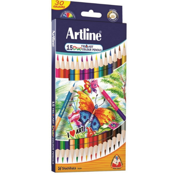 Buy Artline Multicolour Tri Art Duo Colour Pencil Set (3 Sets) Online