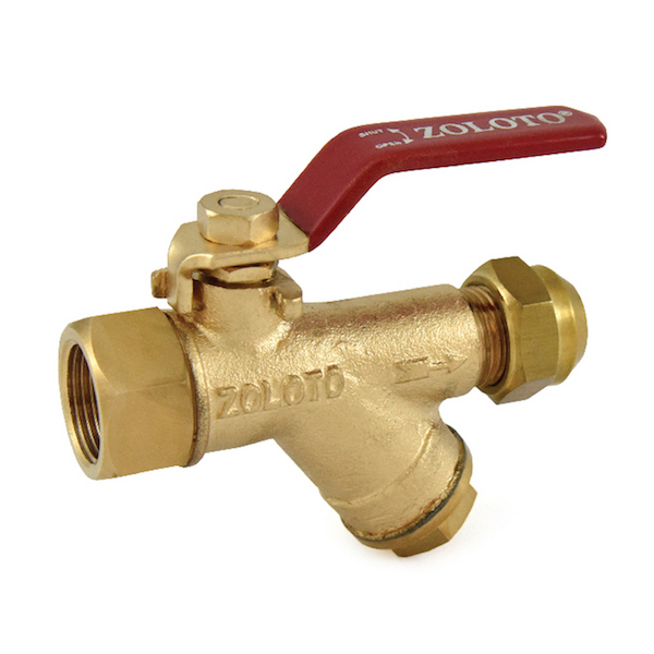 Buy Zoloto A Mm Bronze Mixed End Ball Valve With Integral Strainer And Flare Nut Online