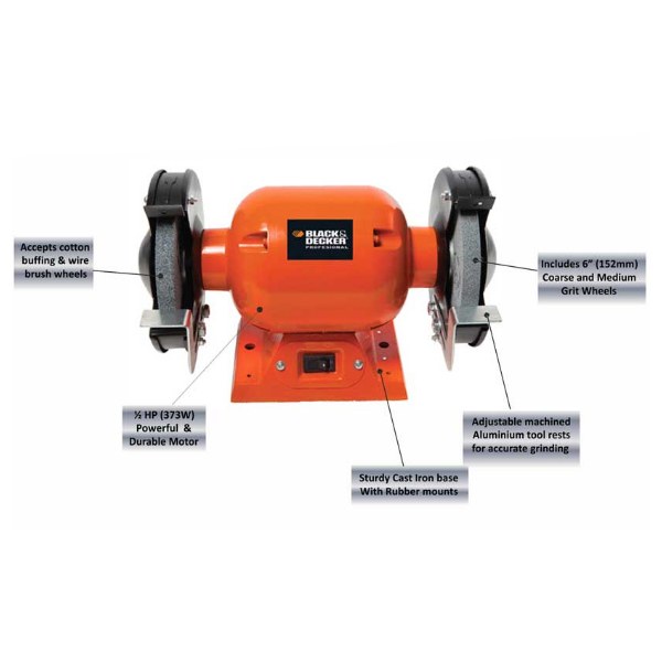 Buy Black Decker BT3600 150 mm 373 W Bench Grinder Online at