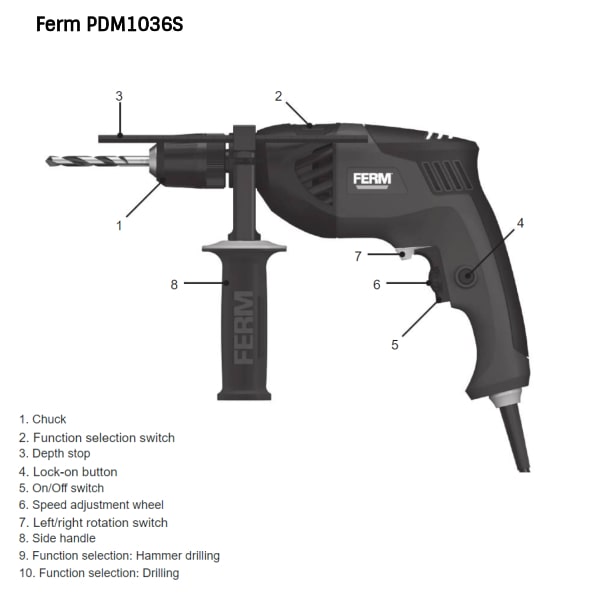 Buy Ferm PDM1036S - 13 mm, 710 W Impact Drill Online at Best Prices in ...