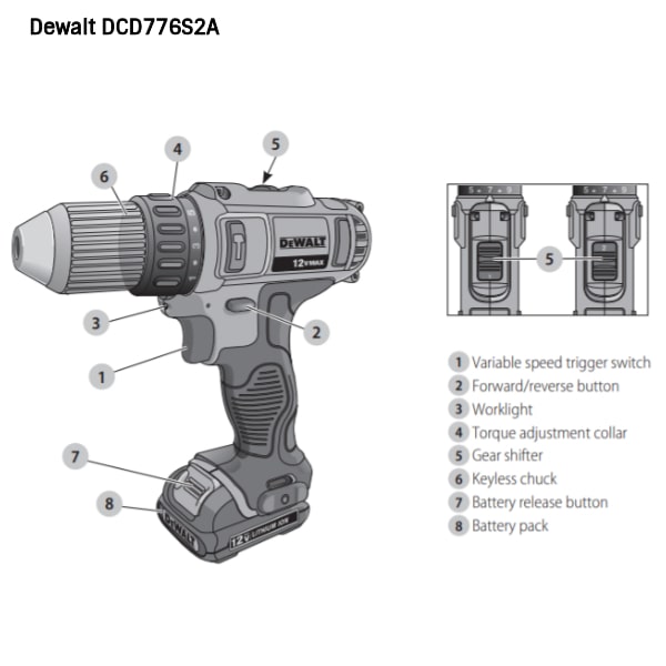 Buy Dewalt DCD776S2A 13 mm 18 V Hammer Drill Driver with 100