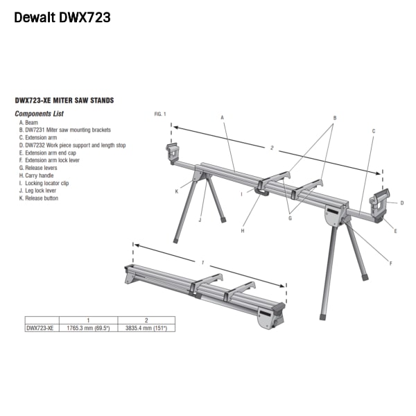 Dewalt dwx723 miter 2025 saw stand stores