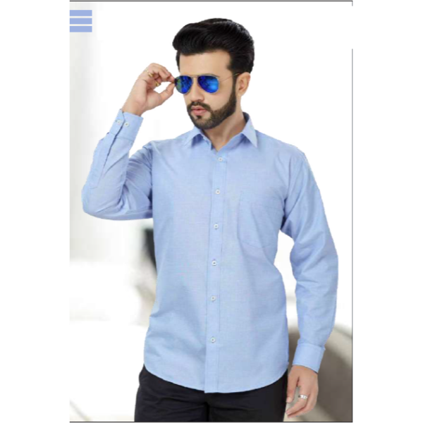 Buy Mafatlal MAF103 - PC Pre Shrunk Fabric Regular Blue Solid Shirt ...