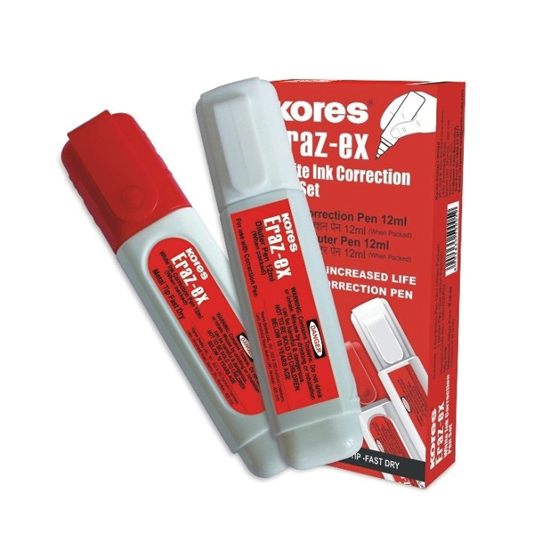 Buy Kores - ERAZEX White Ink Correction Pen Set (8 Sets) Online at Best  Prices in India