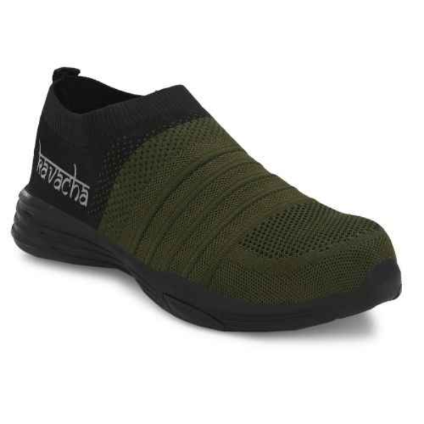 Buy Kavacha S79 Olive Green Knitted Fabric Steel Toe Safety Shoes Online at Best Prices in India