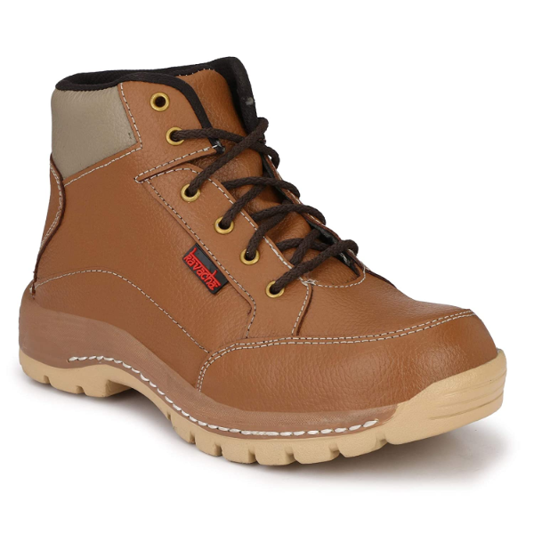 Buy Kavacha S51 - Brown, Pure Leather, Steel Toe Safety Shoe Online at ...