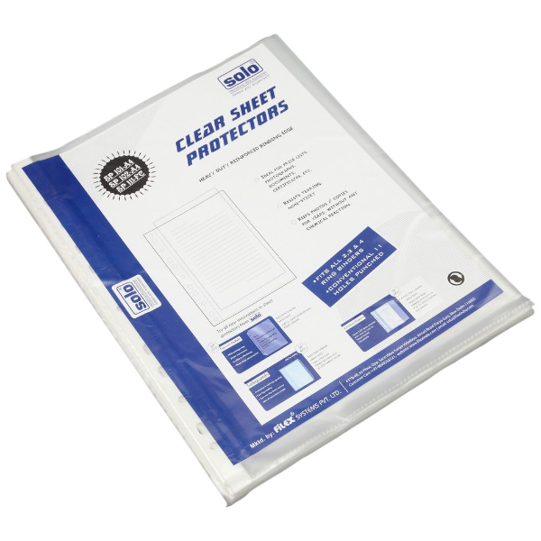 Buy Solo Sp 102 - Silver A4 Transparent Heavy Duty Sheet Protector 