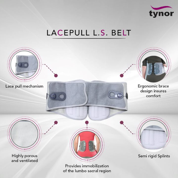 Buy TYNOR Lacepull L.S Belt, Grey, Small/Medium, 1 Unit Online at Low  Prices in India 