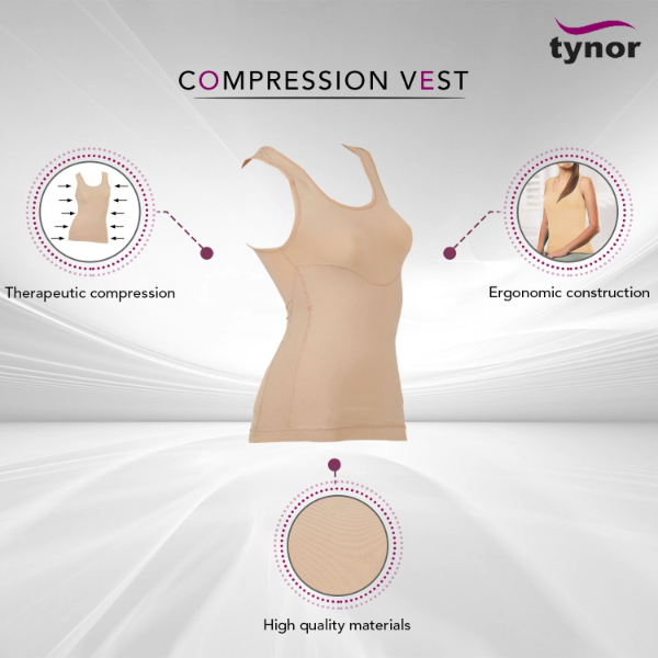 Buy Tynor Compression Garment Vest (Sleeveless), Beige, XL WIDE, 1