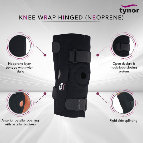 Buy Tynor Knee Wrap Hinged (Neoprene) (XXL) (J 15) online at best price-Knee /Leg Supports