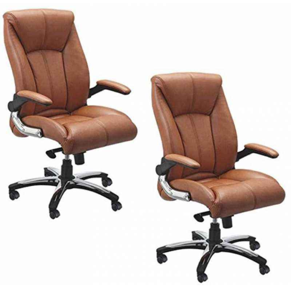 mezonite high back leatherette brown office chair