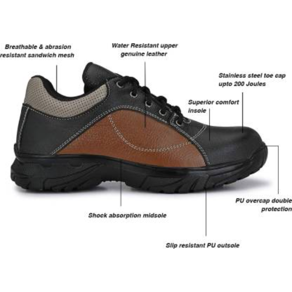 Buy Aegon Thunder - Black and Brown Water Resistant Anti Skid Leather ...