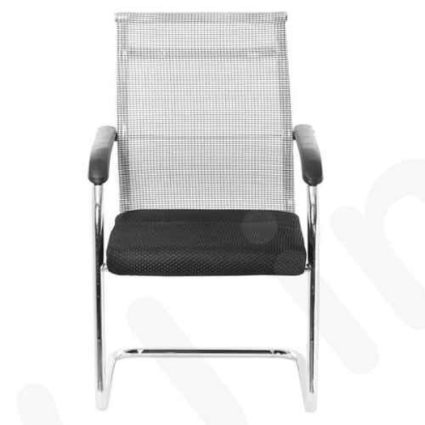 Buy VJ Interior VJ 812 Fabric and Mesh Black and Silver Office