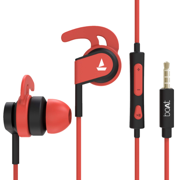 Buy Boat Bassheads 242 Red Sports In ear Wired Earphones with