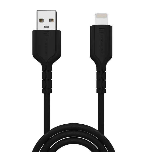 Buy Portronics POR 655 - Black, Konnect Core 1M Lightning Cable (Pack ...