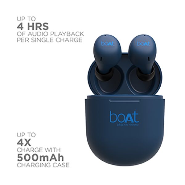 Buy Boat Airdopes 383 Blue True Wireless TWS Earbuds with Case