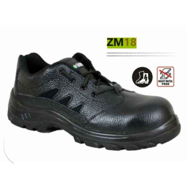 Buy Zain Zm 18 Black Single Density Leather Safety Shoes With Composite Toe Online At Best 4924