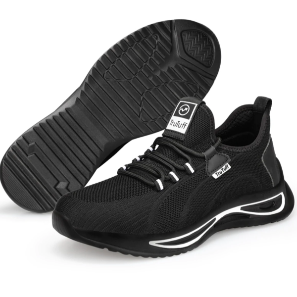 Buy TruTuff Bold - Black and White, PU Sole, Industrial Sports Shoes ...