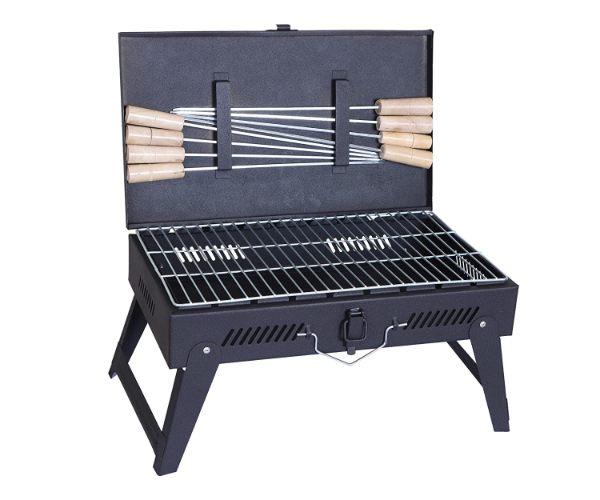 Buy Dymon Briefcase - Black, Charcoal Grill with 8 Skewers Online at ...