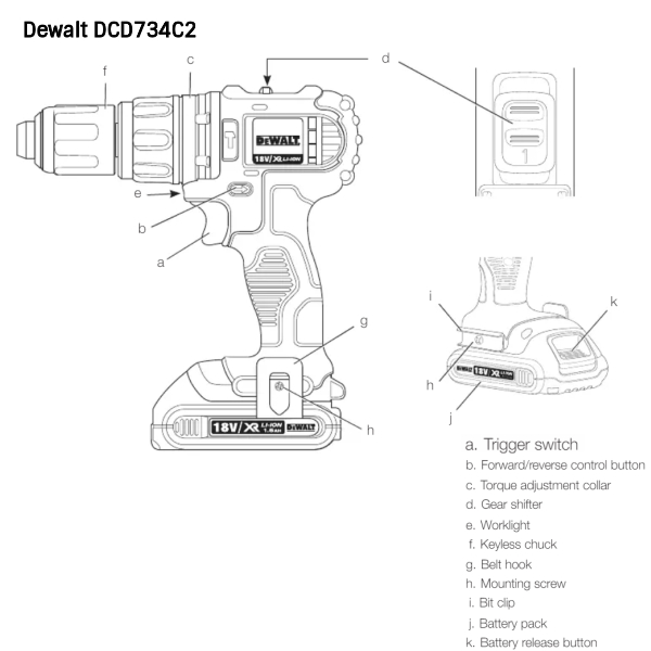 Pest flydende Rute Buy Dewalt DCD734C2 - 14.4V Li-Ion Cordless Drill Driver Online at Best  Prices in India