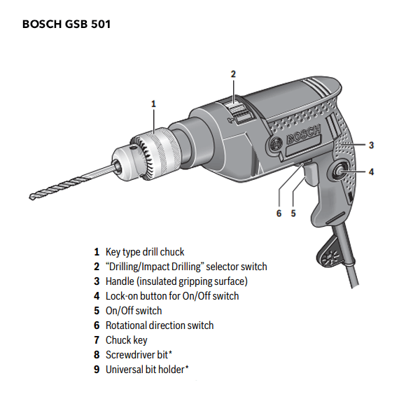 Bosch GSB 501 - 500W Impact Drill