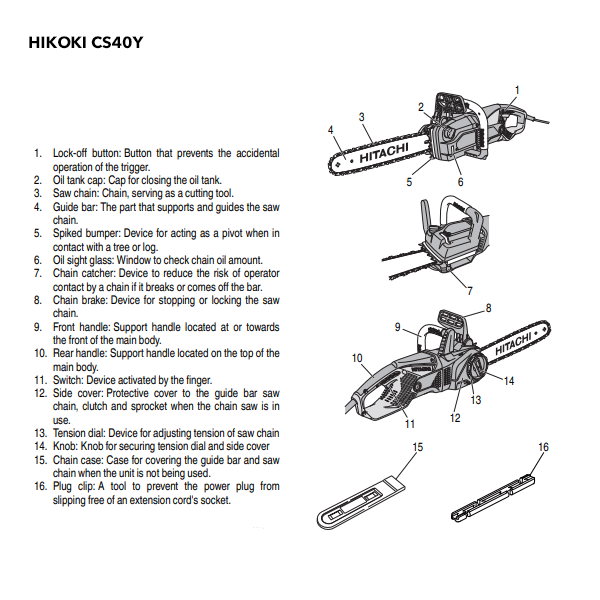 Buy Hikoki (Hitachi) CS40Y - 400 mm, 2000 W Electrical Chain Saw Online ...