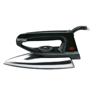 Bajaj DX 2 - 600 W, Black Light Weight Dry Iron – It has a non-stick coated soleplate to ensure even heating to reduce iron sticking to clothes. It also helps in improving the durability of the appliance. This black dry iron is light in weight and easy to operate. The 180 degrees swivel cord is for effortless movement and flexibility. It provides high power for quick heating and allows to iron quick and fast. The Bajaj DX 2 iron comes with a thermal fuse for safety purpose. Some of its prominent features include an ergonomic handle with metal base, 600 W Power consumption that saves the electricity bill.