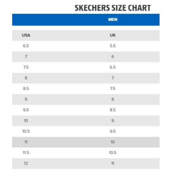 Skechers safety on sale shoes size chart